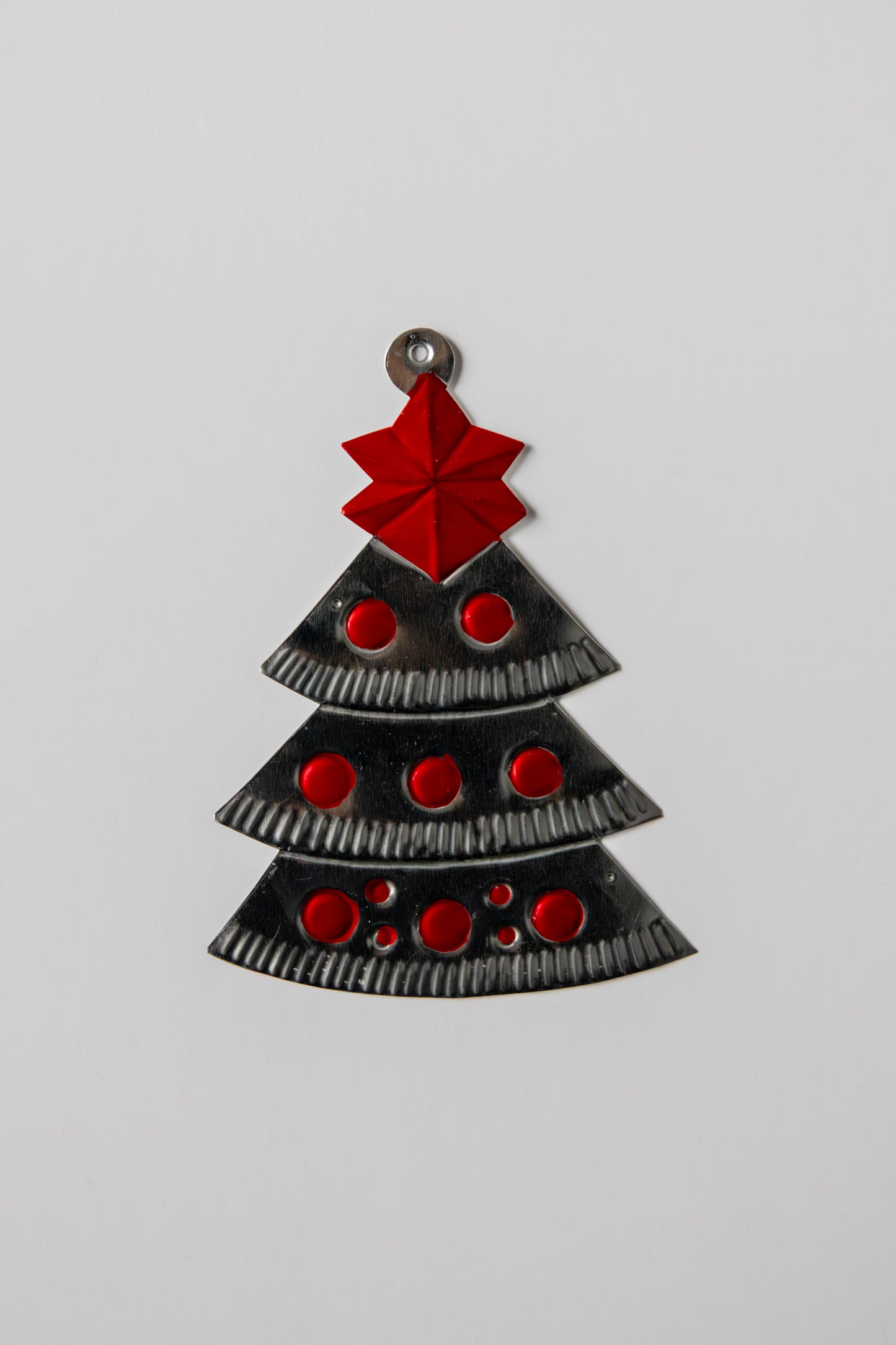 Tin Ornament - Red Christmas Tree