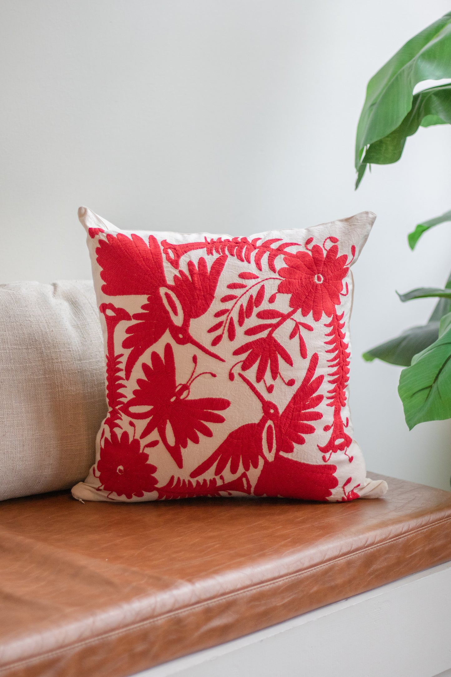 Tenango Pillow Case - Red