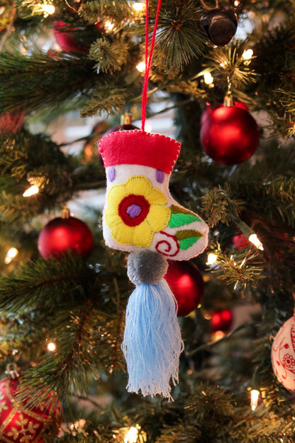 White Stocking Ornament