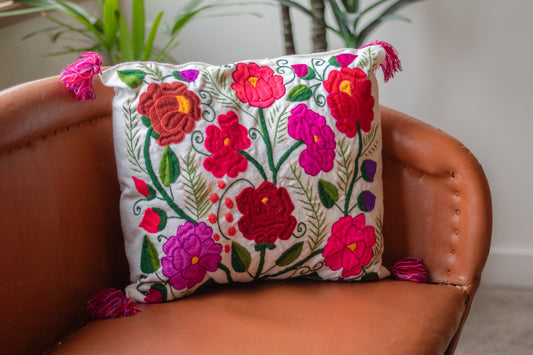 Woven Floral Pillow